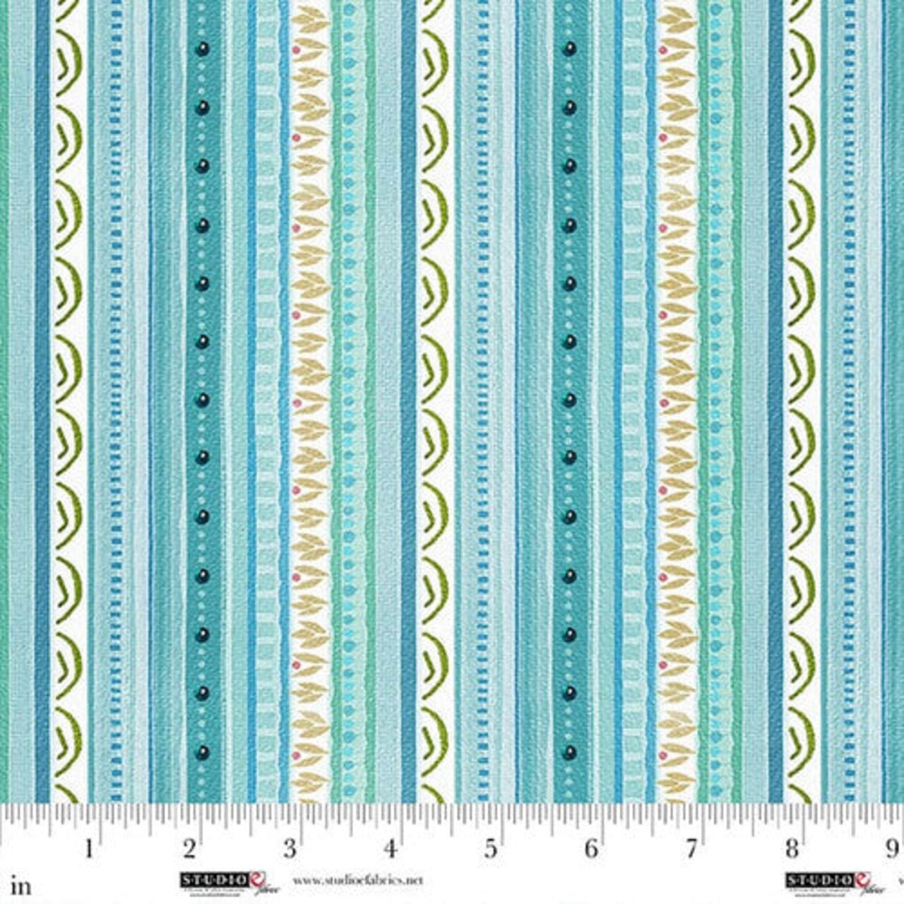 Fabric Studio E Mint Teeny Stripe Color Me Abstract by the Quarter Yard 8538-78